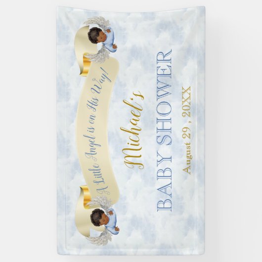 Little Angel Blue Wings Shower Banner (Verticaal)