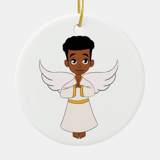 Little Angel Boy Keramisch Ornament (Voorkant)