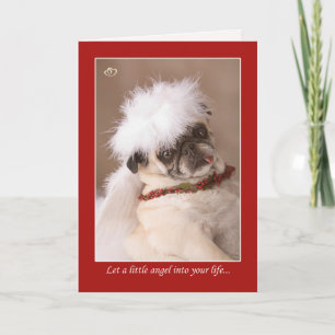 Little Angel Christmas Pug Kaart