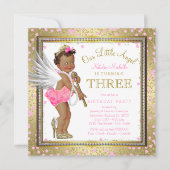Little Angel Etnische Meisjes 3e Verjaardagsfeest Kaart (Voorkant)