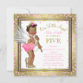 Little Angel Etnische Meisjes 5e Verjaardagsfeest Kaart (Voorkant)