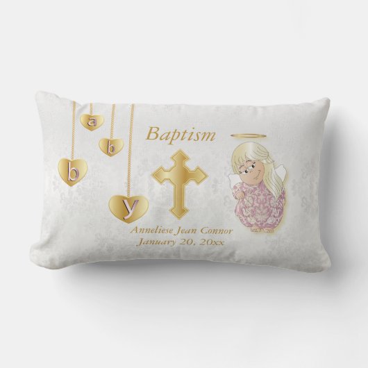 Little Angel Girl Baptism Design Kussen (Voorkant)