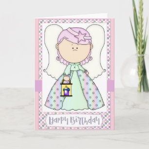Little Angel Girl Birthday Wenskaart Kaart