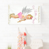 Little Angel Girls Verjaardagsfeestje Spandoek (Insitu)