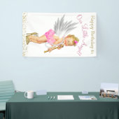 Little Angel Girls Verjaardagsfeestje Spandoek (Beurs)