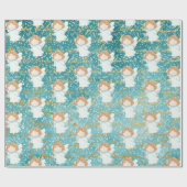 Little Angel Holiday Paper Aqua Cadeaupapier (Vlak)