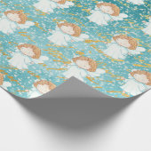 Little Angel Holiday Paper Aqua Cadeaupapier (Hoek)