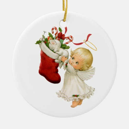 Little Angel-kerstversiering Keramisch Ornament (Voorkant)