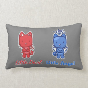 Little Angel, Little Devil Cartoon Kitty Cat Kussen
