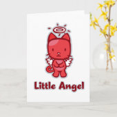 "Little Angel...Little Devil" Wenskaarten Kaart (Gele Bloem)