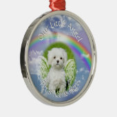 Little Angel Pet Photo Memorial Metalen Ornament (Rechts)