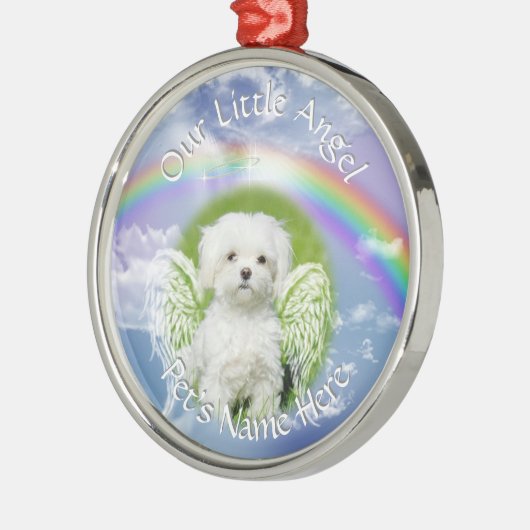 Little Angel Pet Photo Memorial Metalen Ornament (Links)