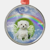 Little Angel Pet Photo Memorial Metalen Ornament (Voorkant)