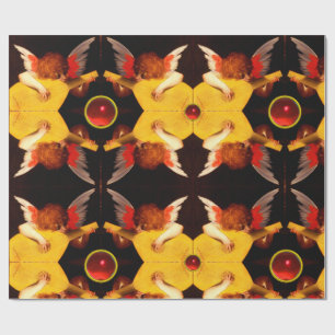 LITTLE ANGEL SPELEN LUTE Muziek maken Cherub Parel Cadeaupapier