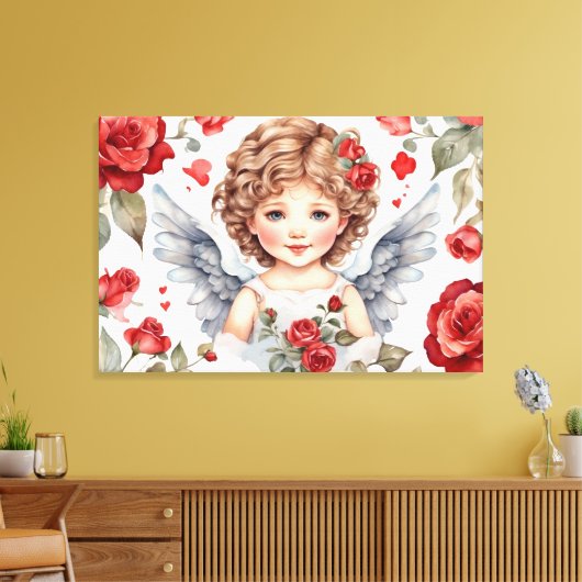 Little angel stretched canvas Print (Insitu (Woonkamer))