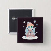 Little Angel Vierkante Button 5,1 Cm (Voorkant /achterkant)