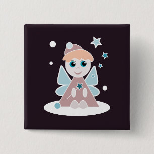 Little Angel Vierkante Button 5,1 Cm