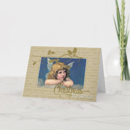 Little Angel Vintage Kerstzegeningen Feestdagen Kaart
