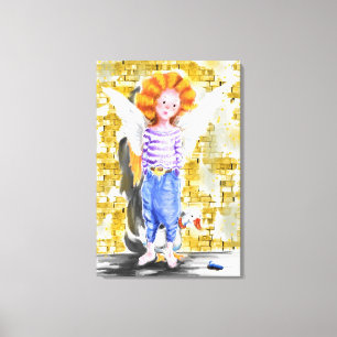 Little Angel - Waterverf Canvas Afdruk