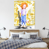 Little Angel - Waterverf Canvas Afdruk (Insitu (Slaapkamer))