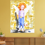 Little Angel - Waterverf Canvas Afdruk (Insitu (Woonkamer))