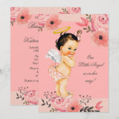 Little Angel Waterverf Flowers Baby shower Kaart (Voorkant / Achterkant)
