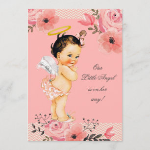 Little Angel Waterverf Flowers Baby shower Kaart