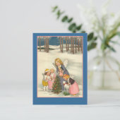 Little Angels in Snow Holiday Greeting Kaarten Feestdagenkaart (Staand voorkant)