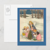 Little Angels in Snow Holiday Greeting Kaarten Feestdagenkaart (Voorkant / Achterkant)