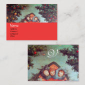 LITTLE ANGELS MONOGRAM antiek blauw rood geel Visitekaartje (Voorkant / Achterkant)