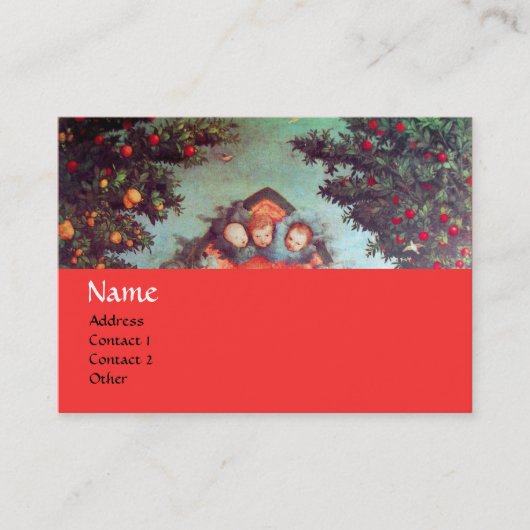 LITTLE ANGELS MONOGRAM antiek blauw rood geel Visitekaartje (Voorkant)