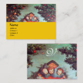 LITTLE ANGELS MONOGRAM antiek blauw rood geel Visitekaartje (Voorkant / Achterkant)