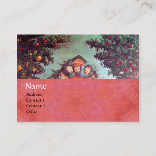 LITTLE ANGELS MONOGRAM antiek blauw rood roze Visitekaartje (Voorkant)