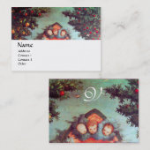 LITTLE ANGELS MONOGRAM antiek blauw rood wit Visitekaartje (Voorkant / Achterkant)