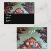 LITTLE ANGELS MONOGRAM antiek blauw rood zwart Visitekaartje (Voorkant / Achterkant)