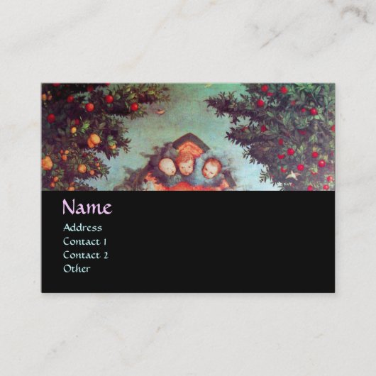 LITTLE ANGELS MONOGRAM antiek blauw rood zwart Visitekaartje (Voorkant)