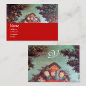 LITTLE ANGELS MONOGRAM antiek blauw rood zwart Visitekaartje (Voorkant / Achterkant)