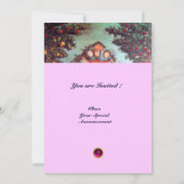 LITTLE ANGELS MONOGRAM helder antiek blauw roze Kaart (Achterkant)