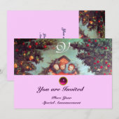 LITTLE ANGELS MONOGRAM helder antiek blauw roze Kaart (Voorkant / Achterkant)