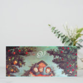 LITTLE ANGELS MONOGRAM helder antiek blauw roze Kaart (Staand voorkant)