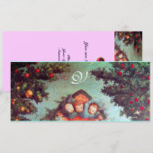 LITTLE ANGELS MONOGRAM helder antiek blauw roze Kaart (Voorkant / Achterkant)