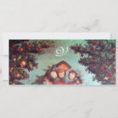 LITTLE ANGELS MONOGRAM helder antiek blauw roze Kaart (Voorkant)