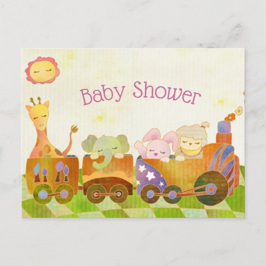 Little Animals Baby shower Uitnodiging Briefkaart (Voorkant)