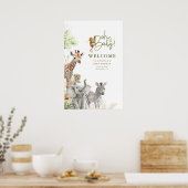 Little Animals Safari Oerwoud Baby shower Welcome Poster (Keuken)
