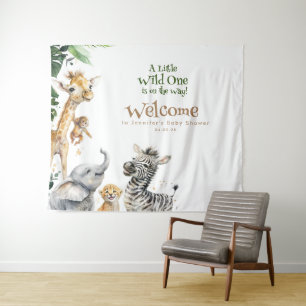 Little Animals Safari Oerwoud Baby shower Welcome Wandkleed