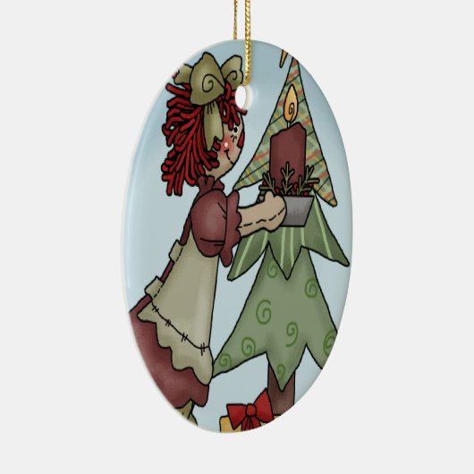 Little Annie Kerstmis Keramisch Ornament (Rechts)