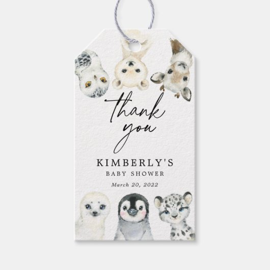 Little Arctic Baby shower Favor Tag Cadeaulabel (Voorkant)