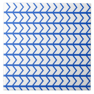 Little Art Deco Chevrons in Blue Tegel Tegeltje