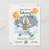 Little Astronaut 1e reis rond de zon Verjaardag Kaart (Voorkant)