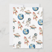 Little Astronaut Baby shower waslijn Kaart (Achterkant)